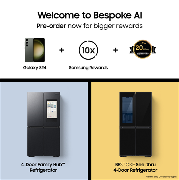 Samsung Introduces Bespoke AI 4-Door Family Hub and See-Thru Refrigerators